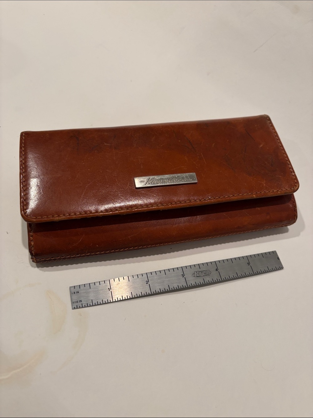 Kenneth Cole Brown Leather Long Wallet